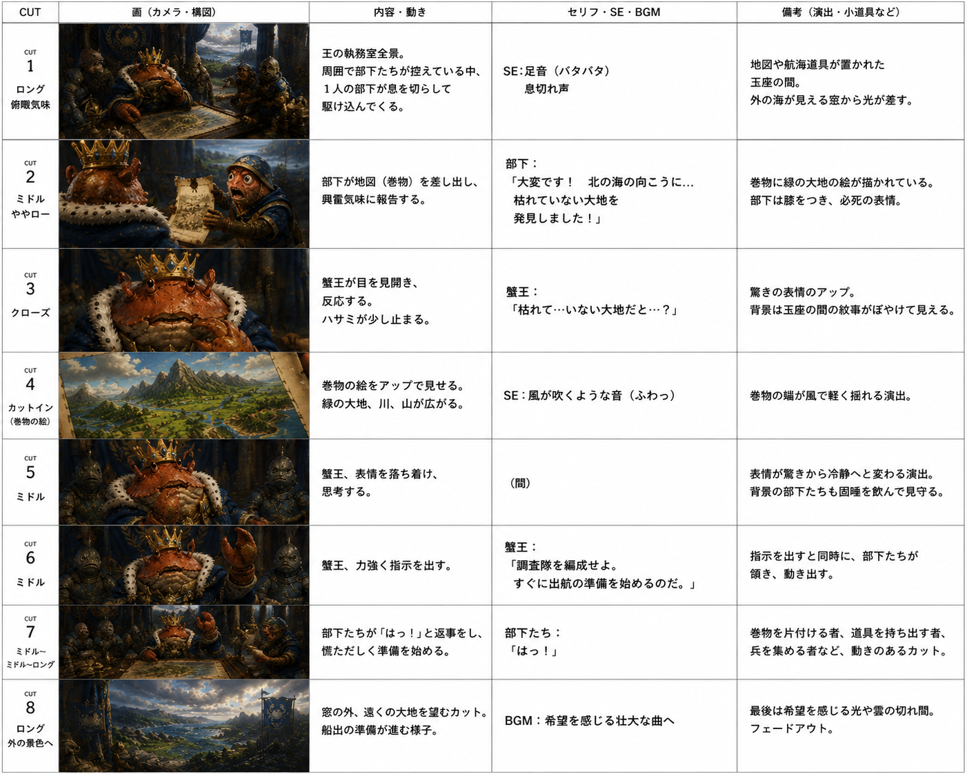 生成AI画像を使った絵コンテサンプル